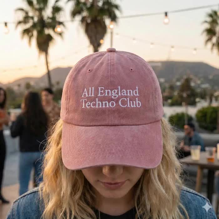 All England Techno Club Hat, Rave Hat, Unstructured Cotton Dad Cap